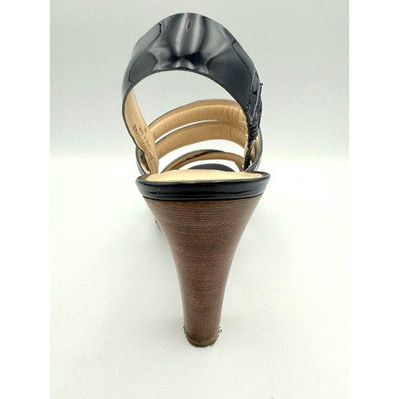 Talbots Heels In Nantucket Patten Leather Strappy Navy Size 8 Pre-owned - Picture 6 of 9